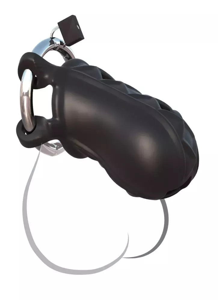 FCR Extreme Silicone Chastity System reguliuojama 9,5 cm juoda