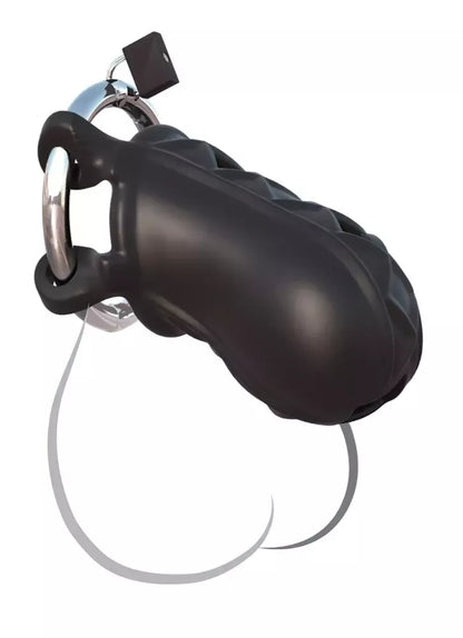 FCR Extreme Silicone Chastity System reguliuojama 9,5 cm juoda
