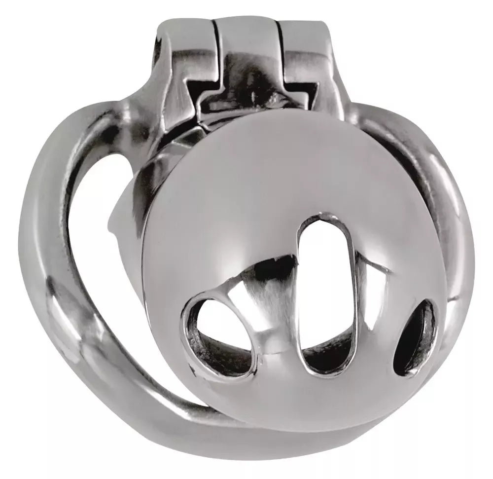 Fetish Collection Chastity Cage II nerūdijančio plieno trumpa užrakinama sistema