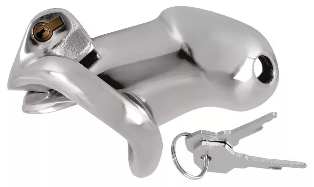 Fetish Collection Chastity Cage II nerūdijančio plieno trumpa užrakinama sistema