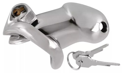 Fetish Collection Chastity Cage II nerūdijančio plieno trumpa užrakinama sistema