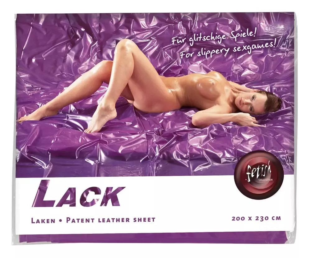fetish collection vinilinė lovos paklodė, violetinė, 200x230cm, vandeniui atspari danga