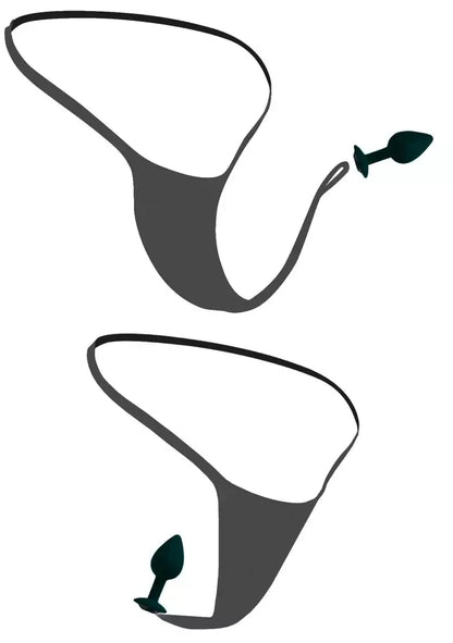 HookUp Panties Secret Gem XL-XXL nėriniuotas intymios aprangos komplektas su dekoratyviniu kaiščiu