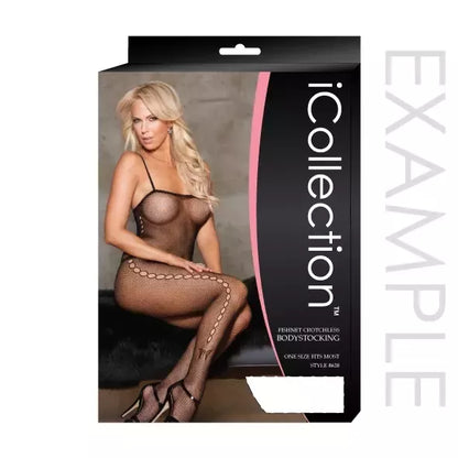 iCollection gėlėtų nėrinių mini suknelės ir pirštinių rinkinys XL – elegantiška juoda nailoninė apranga