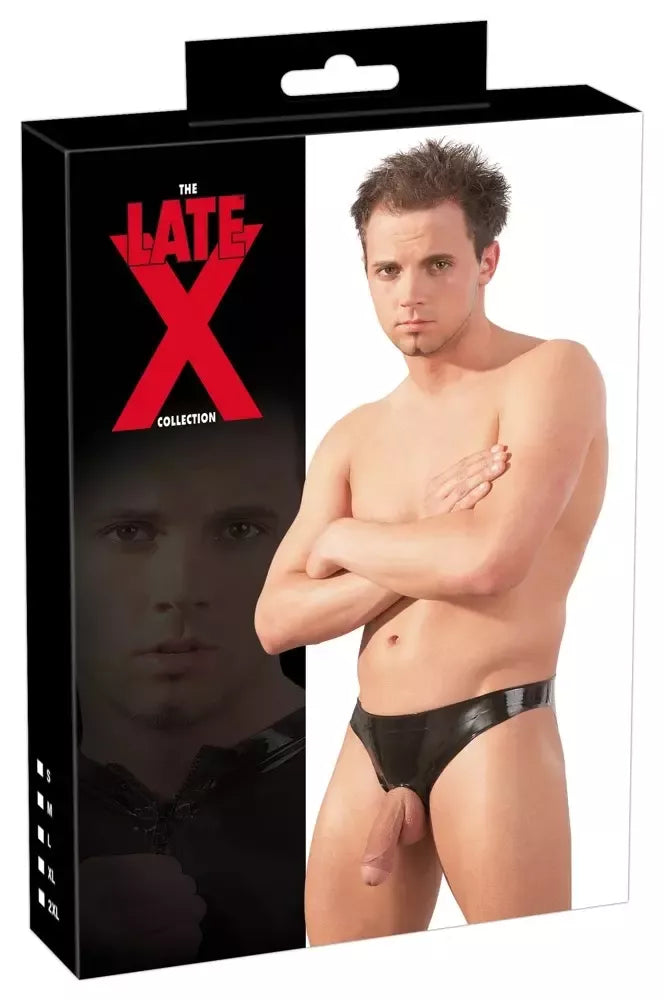 Late X Blackstyle lateksinės vyriškos kelnaitės S-L, anatominis kirpimas, blizgus paviršius
