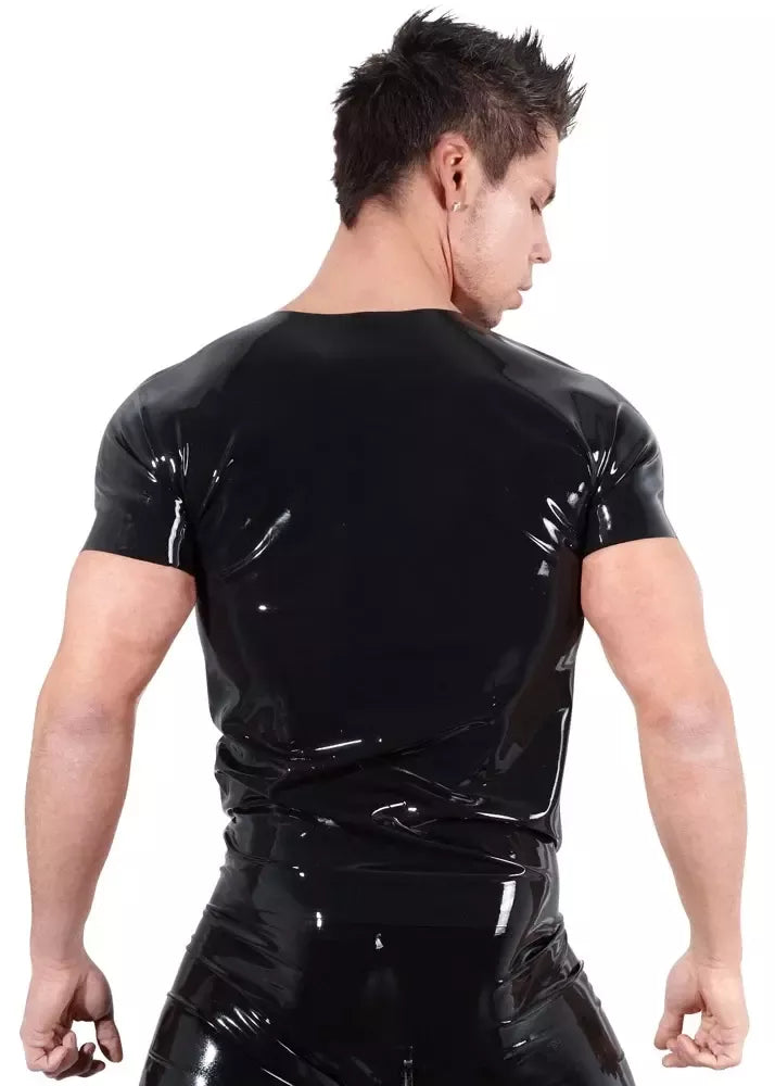 LateX Collection unisex lateksiniai marškinėliai, 2XL, juodi, klasikinio kirpimo, trumpomis rankovėmis