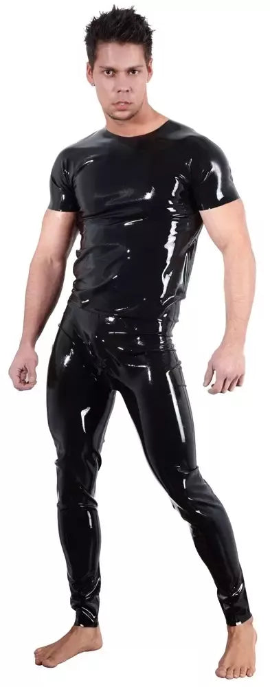 LateX Collection unisex lateksiniai marškinėliai, 2XL, juodi, klasikinio kirpimo, trumpomis rankovėmis