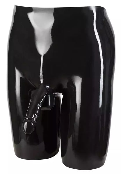 LateX Herren dviratininko šortai L su anatomine mova, juodi, 0,4 mm