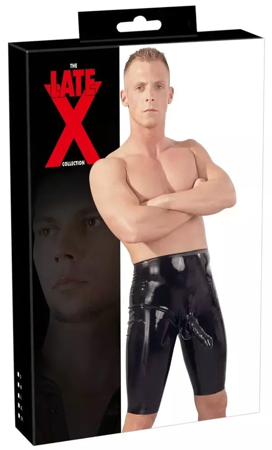 LateX Herren dviratininko šortai L su anatomine mova, juodi, 0,4 mm