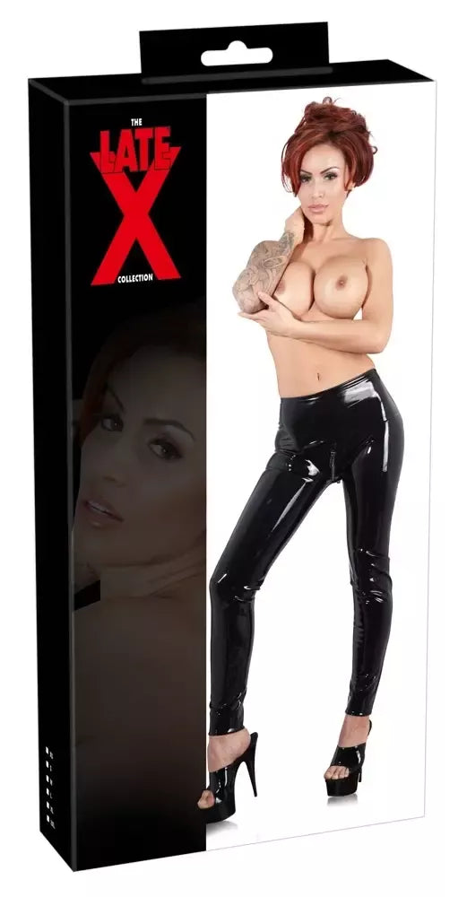 „LateX“ juodos blizgios S dydžio tamprės su funkcionaliu 3 krypčių užtrauktuku