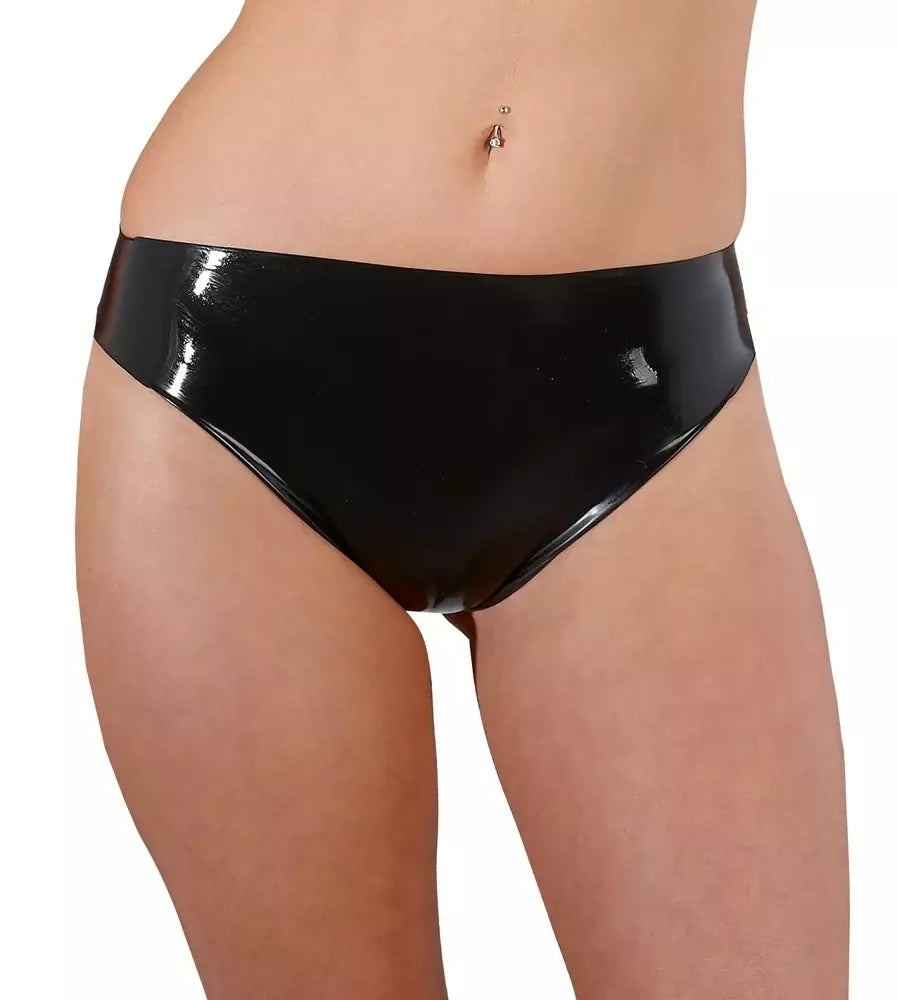 LateX juodos kelnaitės Model M – blizgi natūralaus kaučiuko apdaila