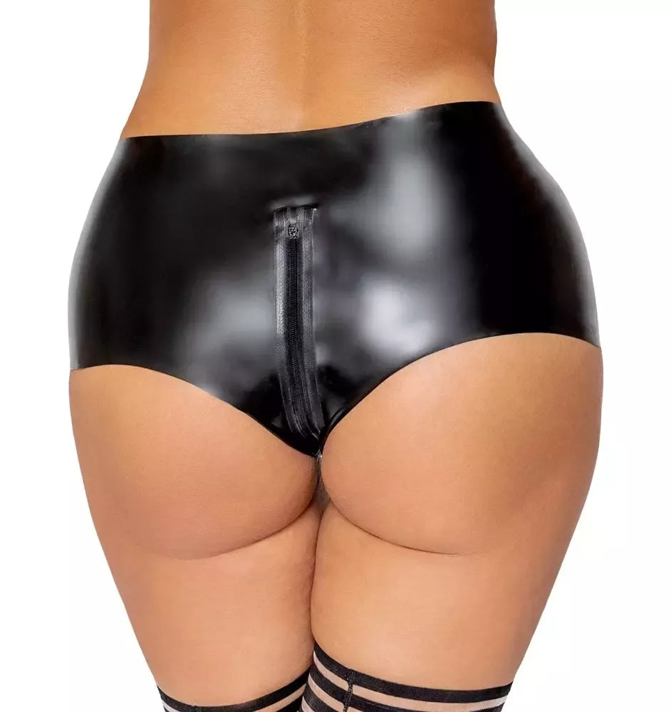 LateX lateksinės kelnės su užtrauktuku per visą ilgį, Dydis L
