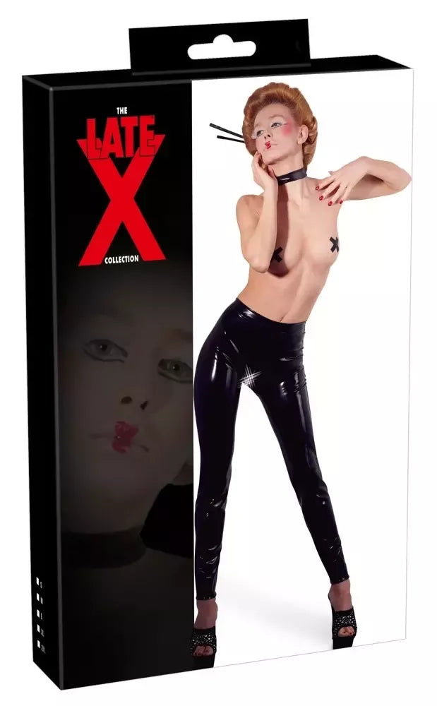 LateX lateksinės tamprės atviru tarpukoju 2XL juodos - blizgios