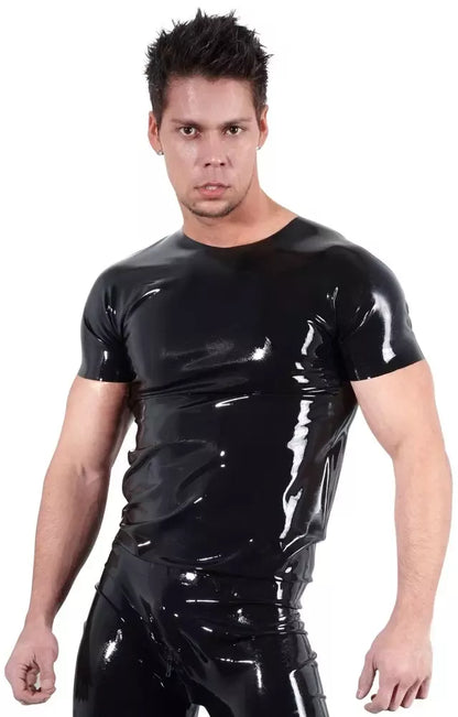 LateX Latex T-Shirt XL juodi unisex klasikiniai marškinėliai trumpomis rankovėmis