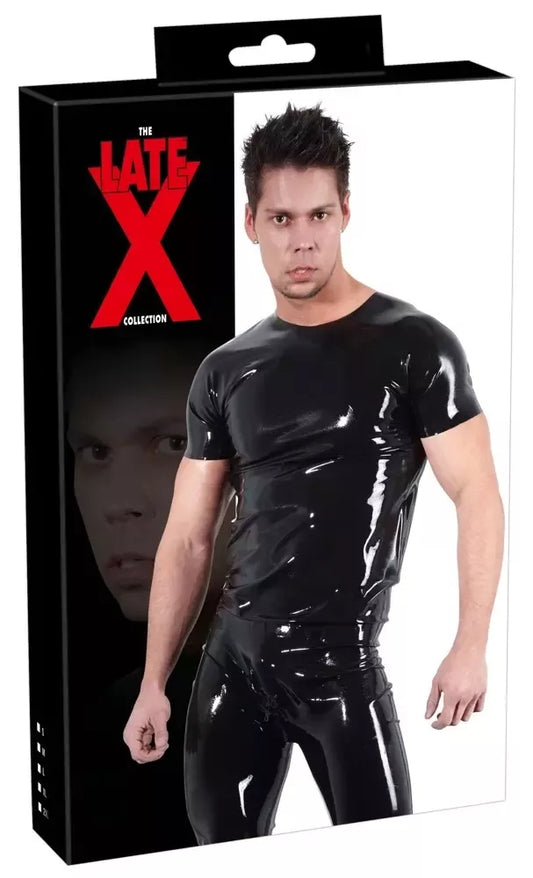 LateX Latex T-Shirt XL juodi unisex klasikiniai marškinėliai trumpomis rankovėmis