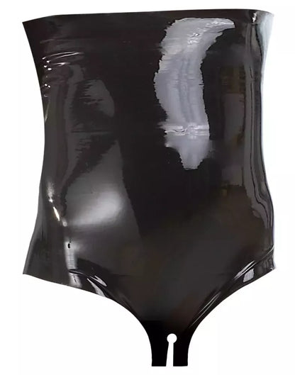 LateX Model 3422 aukšto liemens latekso kelnaitės atviru tarpukoju L Juodos