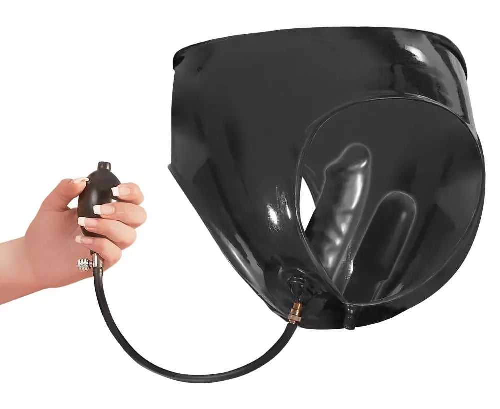 LateX pripučiamos kelnaitės su dviem vidiniais elementais, XL dydis, juodos