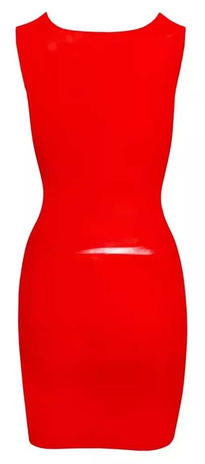LateX raudona latekso suknelė be rankovių M dydis – klasikinis prigludimas, 0,4 mm storis