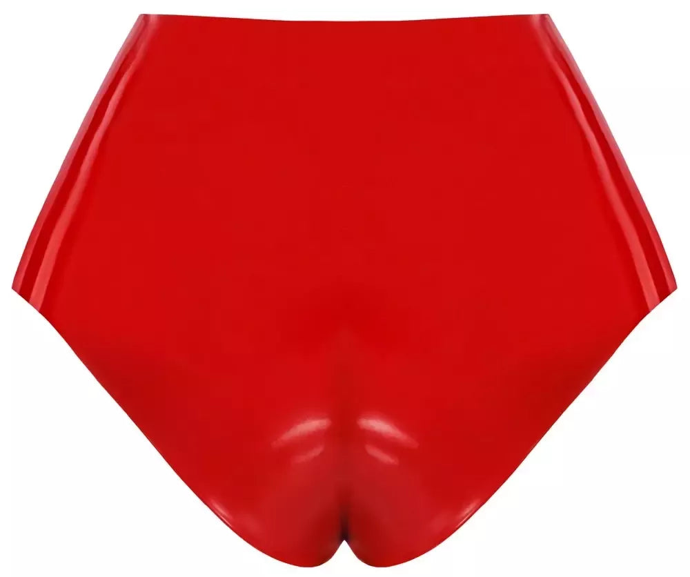 LateX raudonos lateksinės kelnaitės aukštu liemeniu 2XL su anatominiu elementu