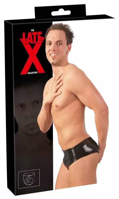 „LateX“ vyriški juodi lateksiniai apatiniai M/L su integruota įstatoma dalimi