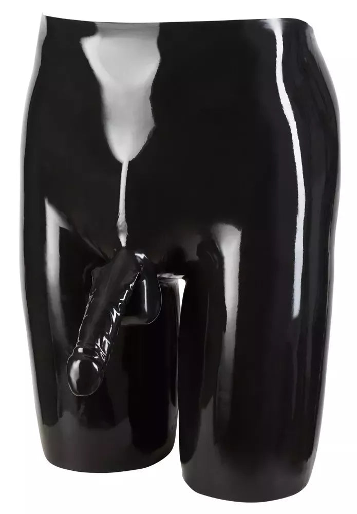 LateX vyriški lateksiniai dviratininko šortai 2XL su anatominiu maišeliu, juodi