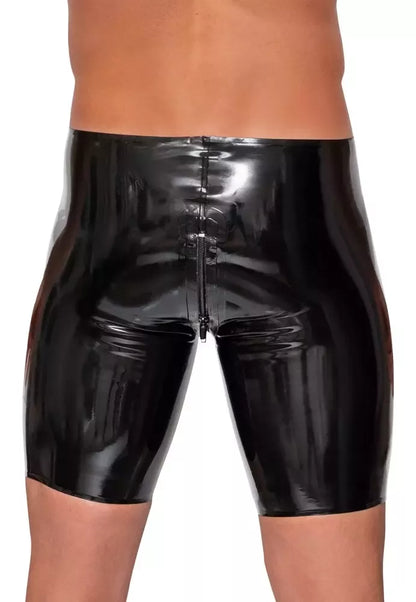 LateX vyriškos juodos latekso kelnės su užtrauktuku per visą ilgį, dydis L