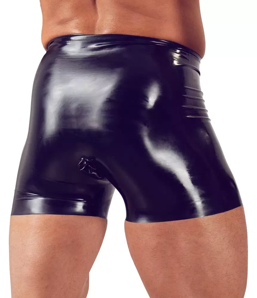 LateX vyriškos lateksinės kelnaitės Black L su integruota mova ir įdėklu