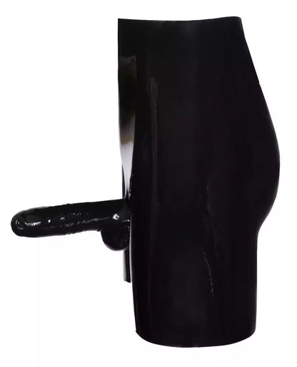 LateX vyriškos latekso kelnaitės, juodos, XL dydžio, su integruotomis 0,4 mm movomis