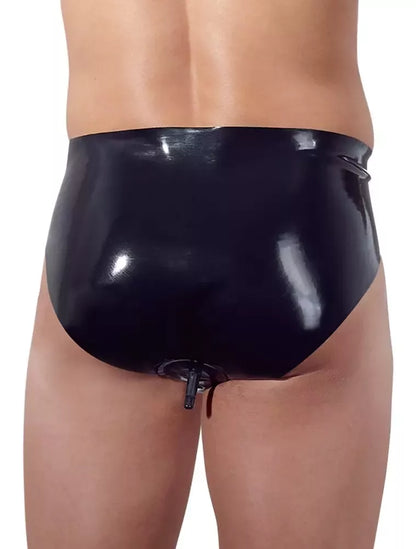 LateX vyriškos latekso kelnaitės L dydžio su integruota pripučiama sistema, juodos