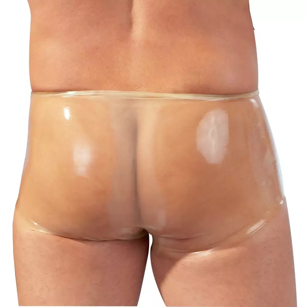 LateX vyriškos permatomos latekso kelnės S/M – anatominis kirpimas, 0,4 mm