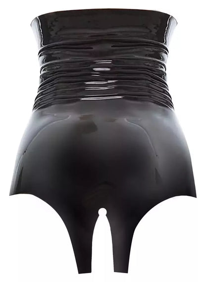 LateX Waist-High Briefs Model M Black - atviru klynu, natūralus lateksas