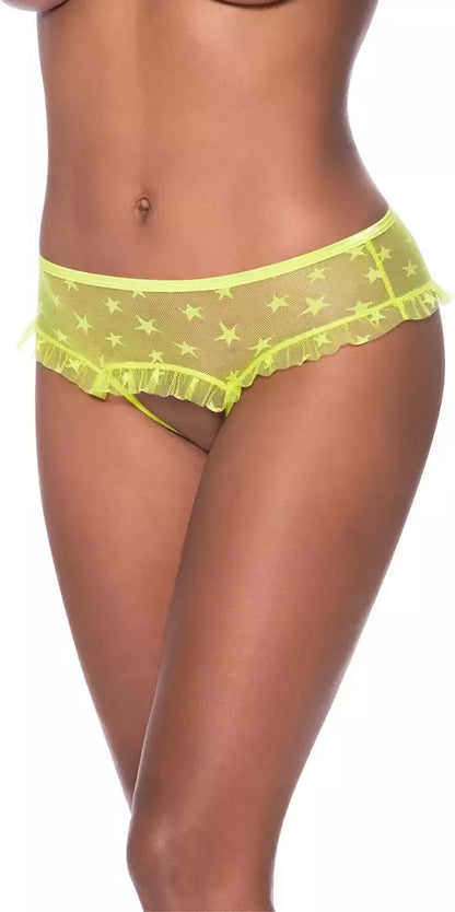 Magic Silk Exposed tinklinės hipster stiliaus kelnaitės L/XL, žalios spalvos su žvaigždžių raštu