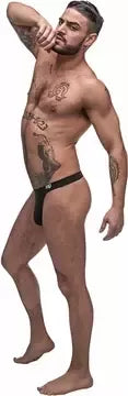 Male Power Pure Comfort Modal Bong Thong L/XL Black patogus prigludimas