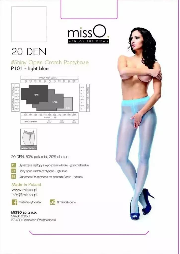MissO P101 permatomos pėdkelnės su patogia anga šviesiai mėlynos spalvos L/XL
