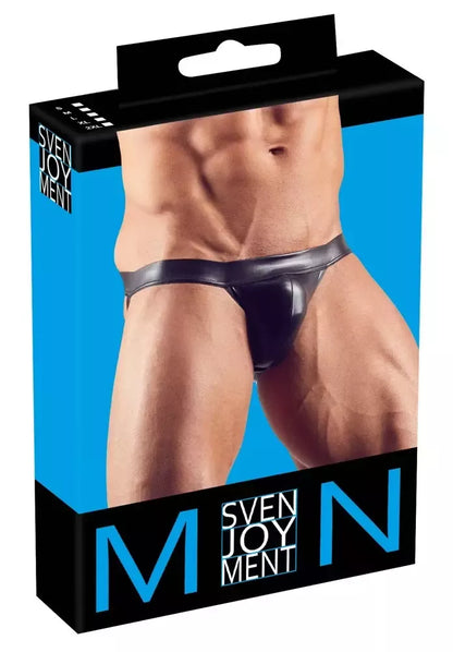 NEK Men's Jock XL – žvilgančios juodos anatominės tamprios kelnaitės