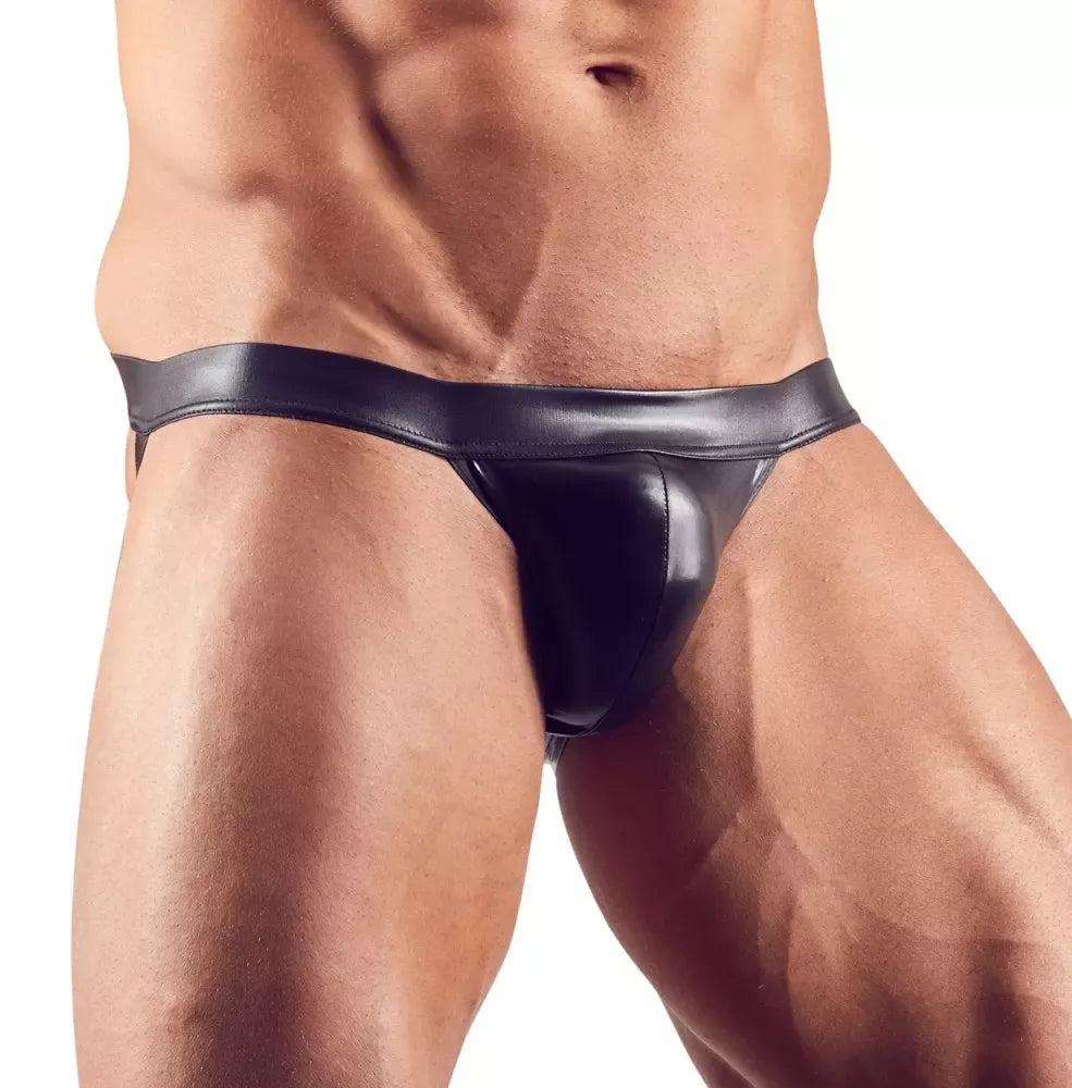 NEK Men's Jock XL – žvilgančios juodos anatominės tamprios kelnaitės