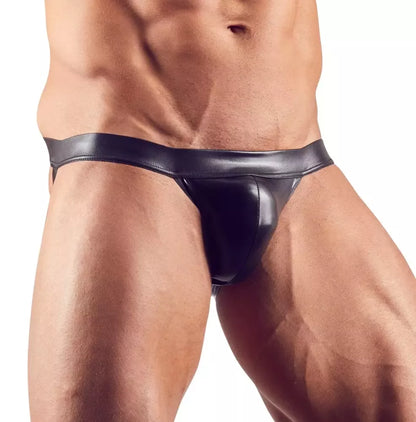 NEK Men's Jock XL – žvilgančios juodos anatominės tamprios kelnaitės