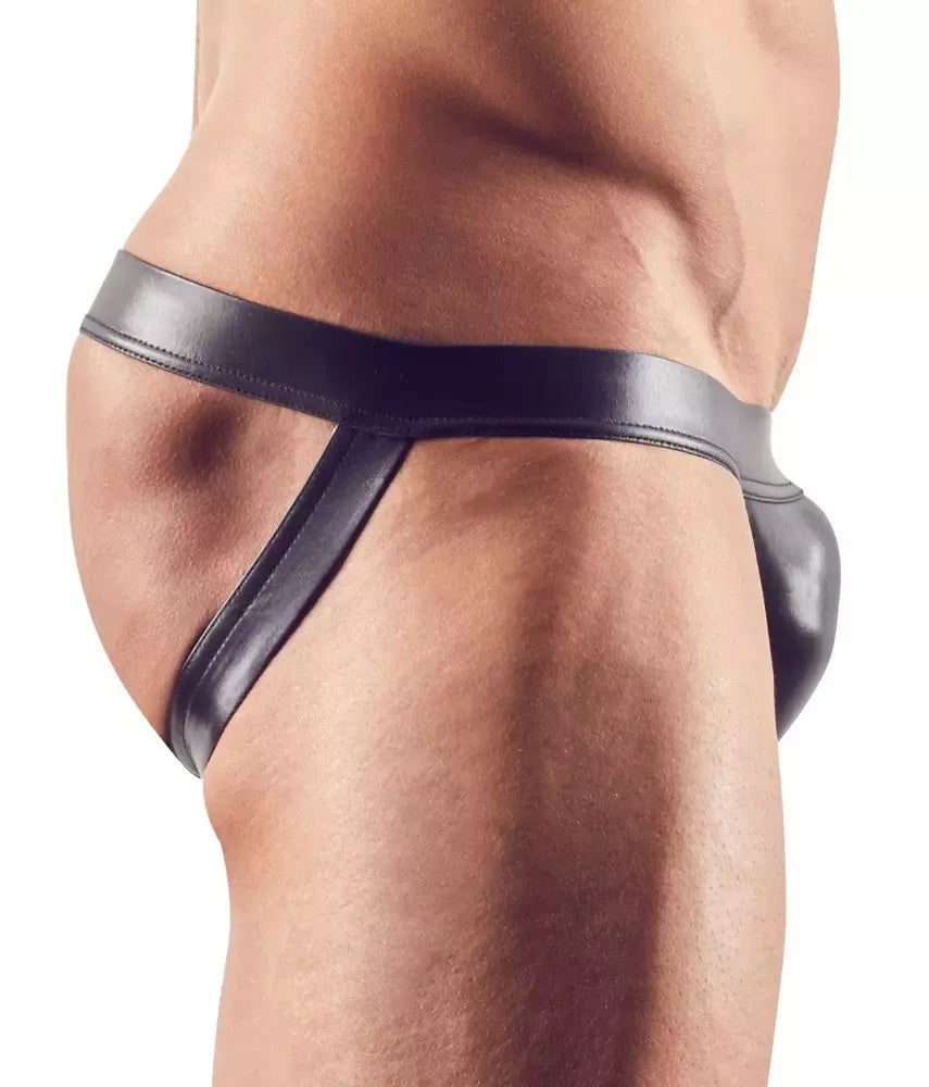 NEK Men's Jock XL – žvilgančios juodos anatominės tamprios kelnaitės