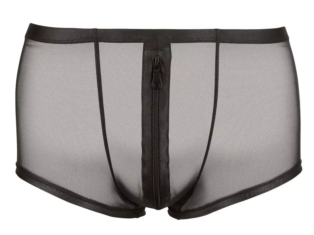 NEK Men’s Sheer Stretch Pants M juodos spalvos pusiau permatomos su užtrauktuko detale