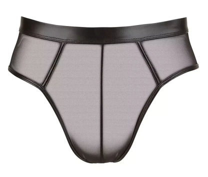NEK Powernet vyriškos atviros kelnaitės M, Wet Look, juodos