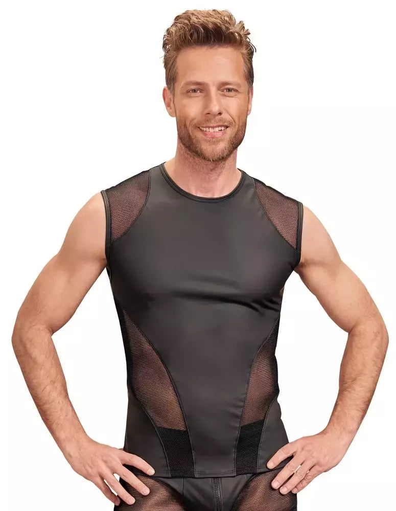 NEK vyriški berankoviai juodi marškinėliai 2XL, matinė apdaila ir tinklelio akcentai