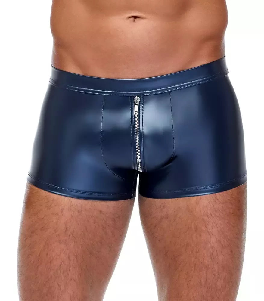 NEK vyriški bokseriai Blue Metallic Matte S su priekiniu užtrauktuku ir patogiu prigludimu