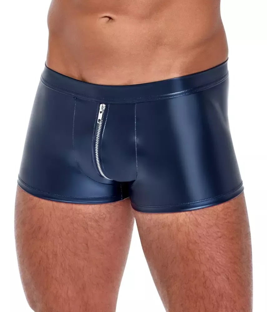 NEK vyriški bokseriai Blue Metallic Matte S su priekiniu užtrauktuku ir patogiu prigludimu