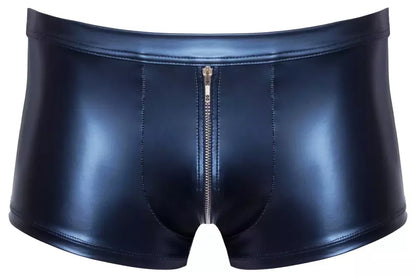 NEK vyriški bokseriai Blue Metallic Matte S su priekiniu užtrauktuku ir patogiu prigludimu