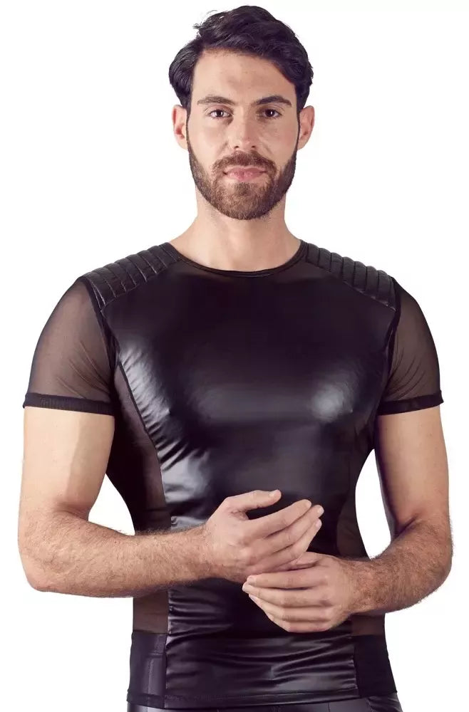 NEK vyriški motociklininko stiliaus marškinėliai matinio efekto S dydis su Powernet įsiuvais juodi