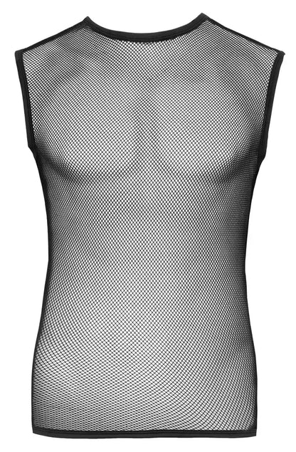 NEK vyriški stambaus tinklelio marškinėliai, juodi, XL/2XL – tamprus poliamidinis komfortas