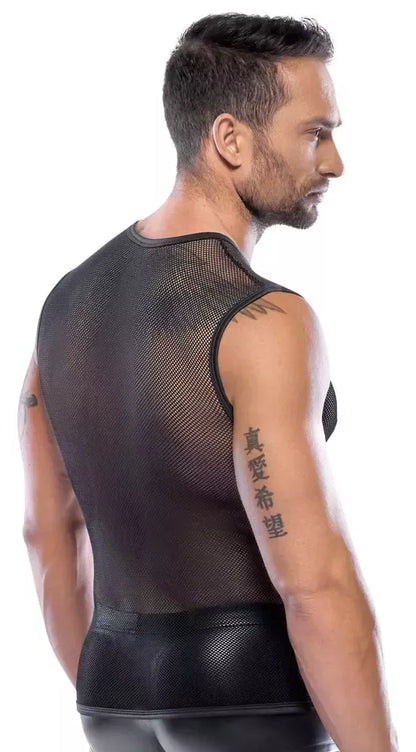 NEK vyriški stambaus tinklelio marškinėliai, juodi, XL/2XL – tamprus poliamidinis komfortas