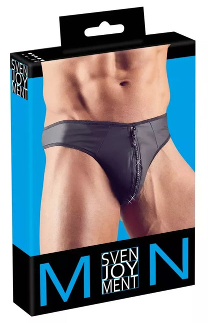 NEK vyriškos dirželio tipo kelnaitės (stringai) su neopreno efektu ir cirkonių detalėmis, XL dydis