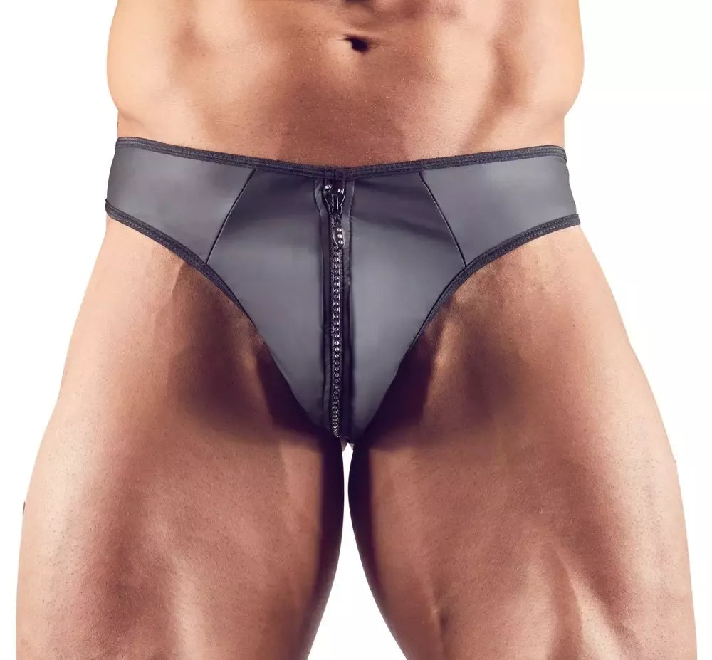 NEK vyriškos dirželio tipo kelnaitės (stringai) su neopreno efektu ir cirkonių detalėmis, XL dydis