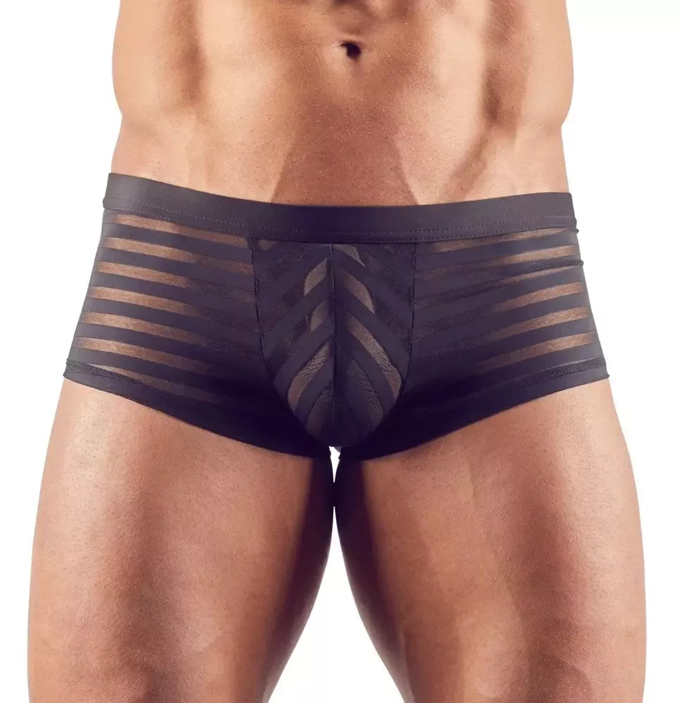 NEK vyriškos kelnaitės 2XL, pusiau permatomas dryžuotas tamprus audinys